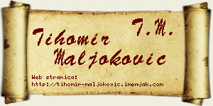Tihomir Maljoković vizit kartica